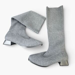 Vivaia Tara Pro Square-Toe Water Repellent Wool Knee-High Boots Gray Womens 9.5